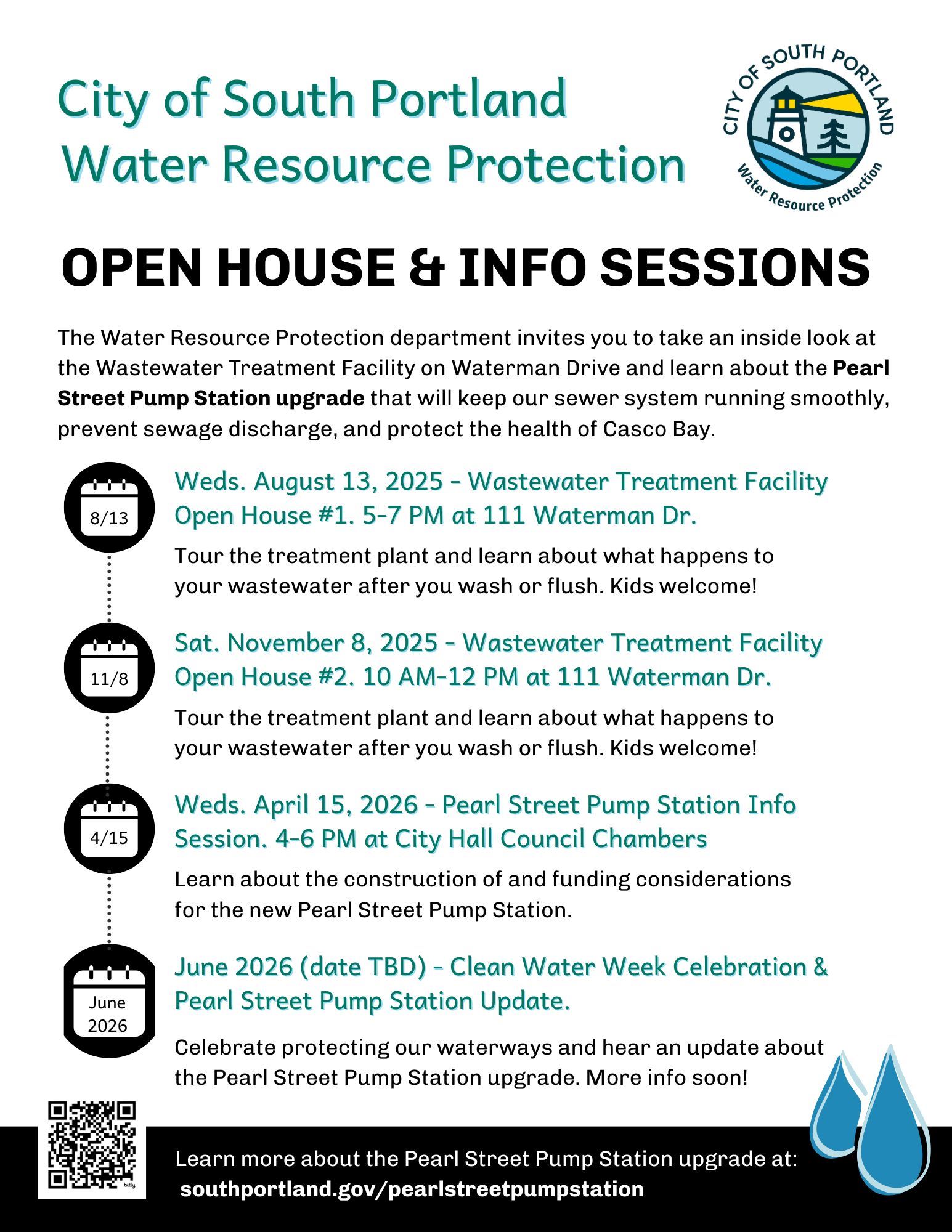 WRP Open Houses and Pearl Street Info Sessions Flyer